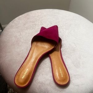 Suede Fuchsia Pointy Flat